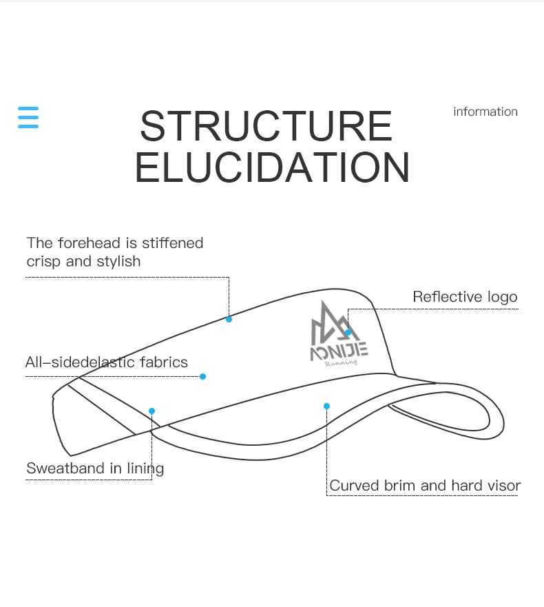 AONIJIE E4080S Lightweight Adjustable Sports Summer Sun Visor Cap Hat with Strap Anti UV For Beach Golf Fishing Marathon