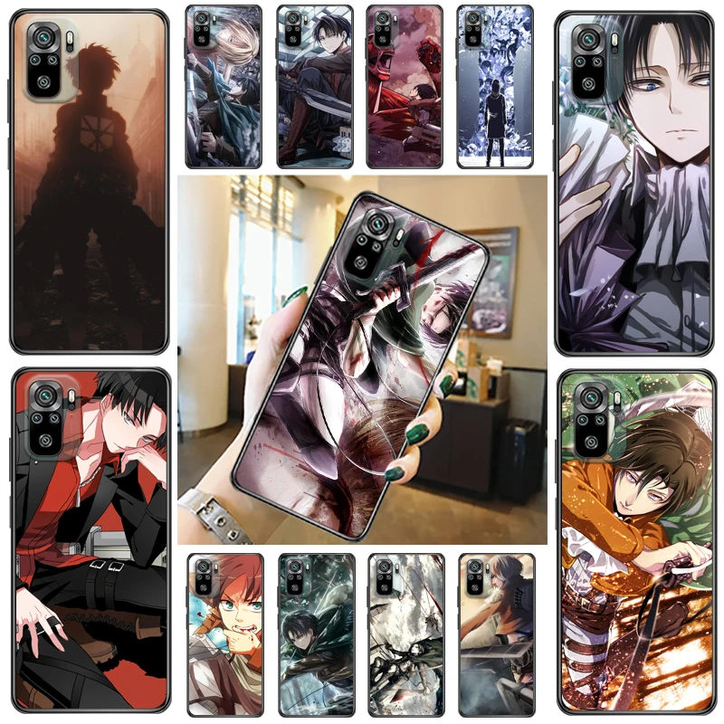 

Attack On Titan Eren Jager Armin Arlert Levi Mikasa Ackerman Phone Case For Xiaomi Redmi Note 10 Pro 10T 5G 10S Soft TPU Coque