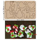 Новый Рождественский набор деревянных штампов для скрапбукинга C-1182, штампы разных размеров