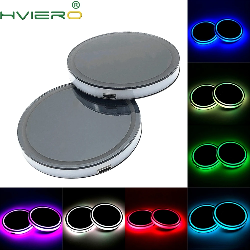 Универсальный светодиодный Автомобильный держатель для чашки 2 шт. нижняя