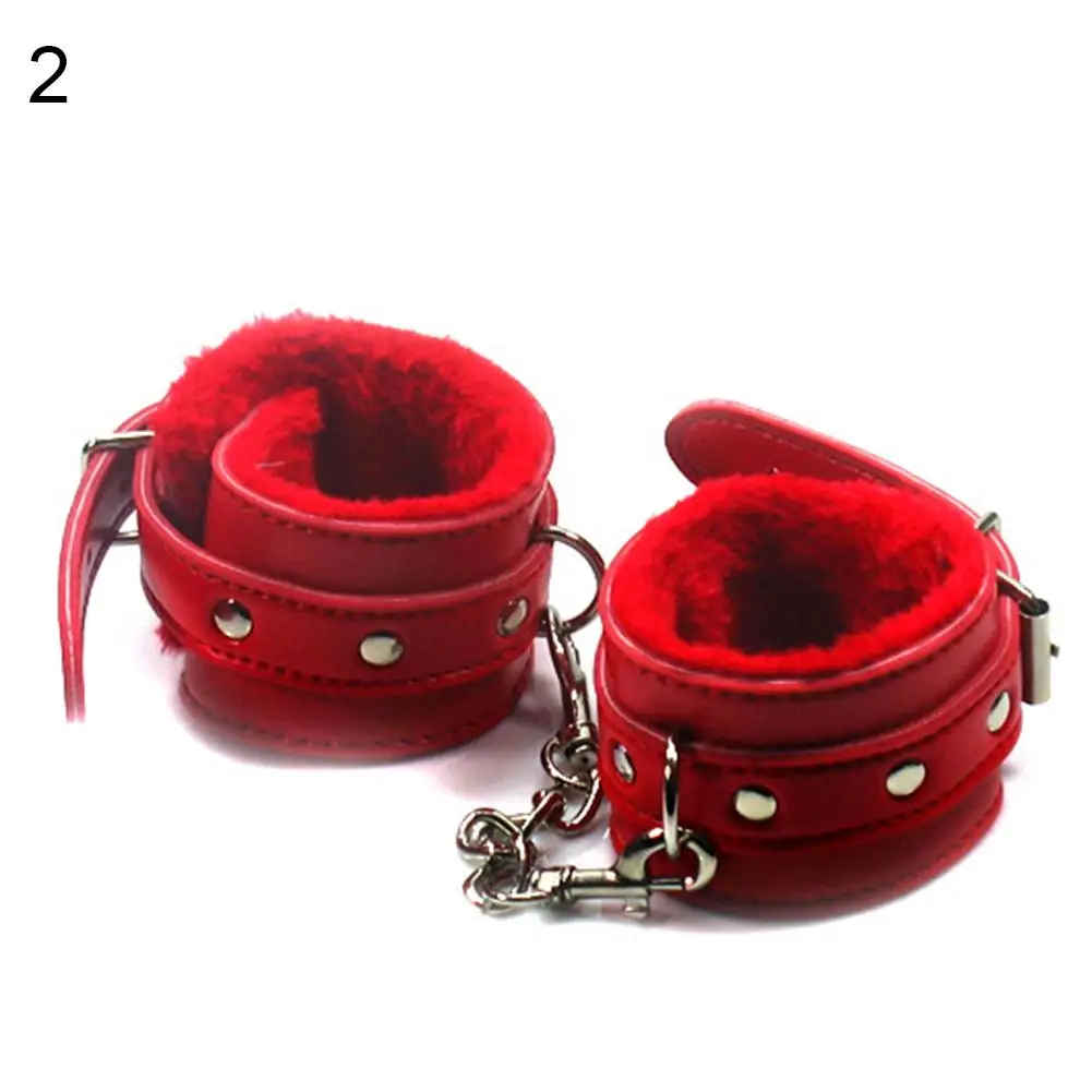 Бандаж для пар плюшевые манжеты из искусственной кожи цепочка взрослых секс игры