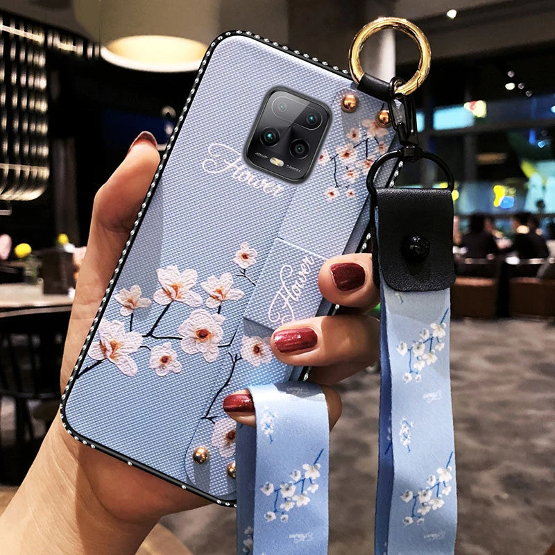 

For Xiaomi Redmi 9A 8A 7A 6A 5 Plus K40 Note 9S 9T 8T 9 8 7 Pro Mi Poco M3 F2 Pro 11 10T Lite With Lanyard Wrist Strap Soft Case