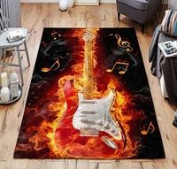 guitar fire 3d all over printed rug mat rugs anti slip large rug carpet home decoration