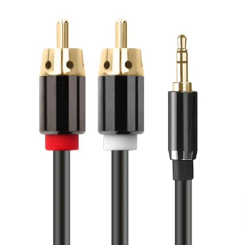 RCA аудио кабель Jack 3 5 к 2 мм 2RCA сплиттер папа-папа Aux для ТВ ПК усилители DVD динамик