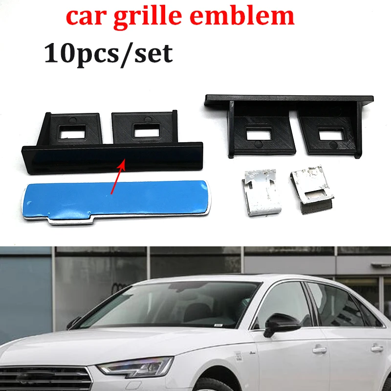 

10pcs/set 3D Metal Front Hood Grille Grill Emblem Car Racing Grills car styling for A1 A2 A3 A4 A5 A6 A7 A8 Q1 Q3 Q5 Q7 TT R8