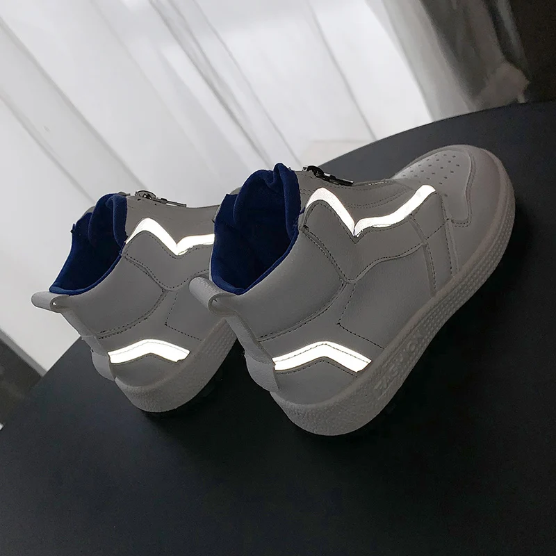 Mid-cut Kids Shoes Fashion Sport Children Spring Autumn Sneaker for Boys Luminous Little | Детская одежда и обувь