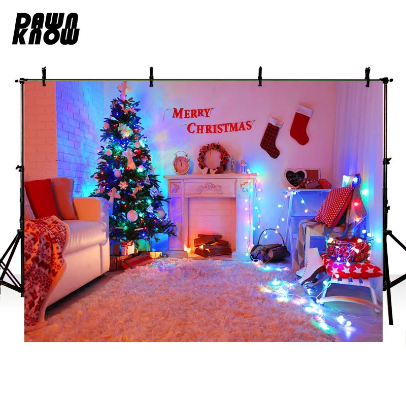 DAWNKNOW задний фон с веселой рождественской елкой для фотосъемки Fotografia светильник