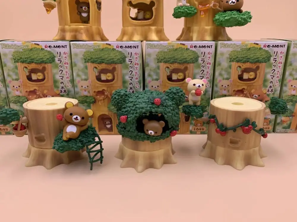 Аниме 12 см (с пень) 6 шт./компл. счастливый лес Rilakkuma сенсорный пня дерева ПВХ
