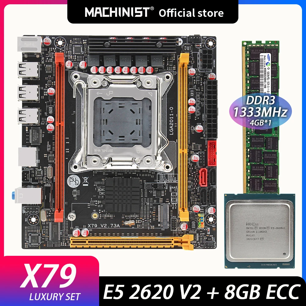 

Machinist X79 материнская плата с LGA 2011 Intel Xeon E5 2620 v2 cpu DDR3 1 шт. * 8 ГБ = 8 Гб 1333 МГц ECC NVME/NGFF M.2 X79 V2.73
