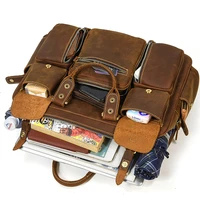 luufan men briefcase genuine leather laptop bag 15 6 pc doctor computer bag cowhide male big shoulder bag cow leather handbag