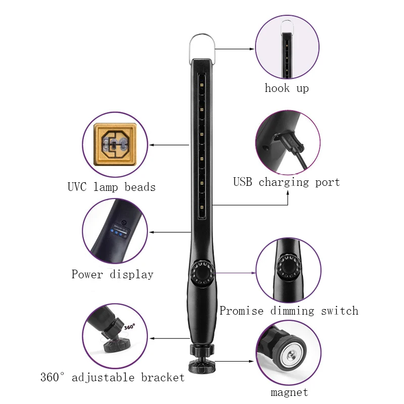100% УФ-лампа для стерилизации супер удобная Магнитная дезинфекции