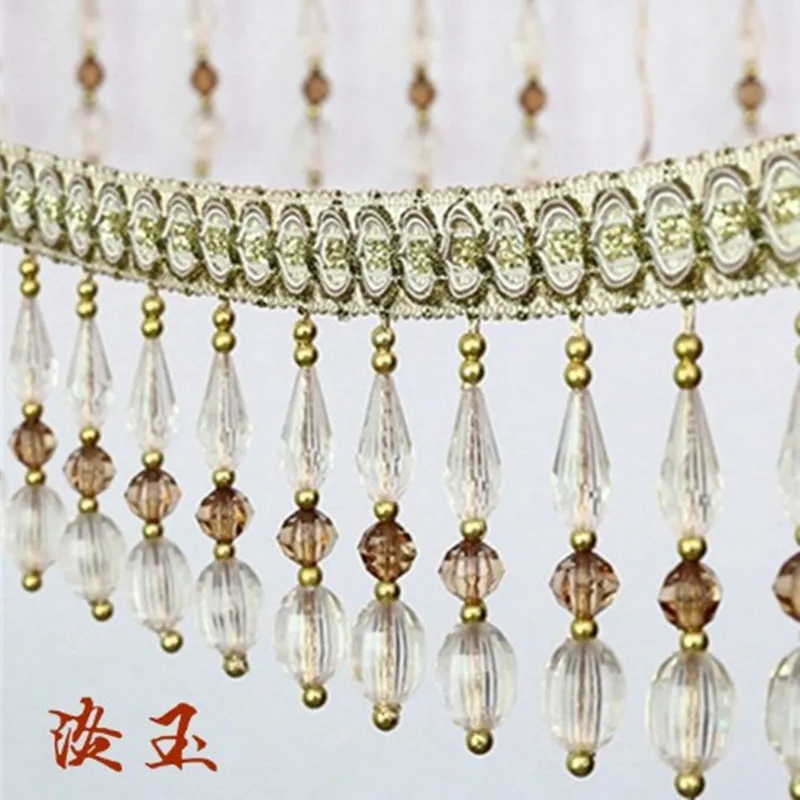 12 м хрустальные бусины отделка занавеса кружевная кисточка европейская