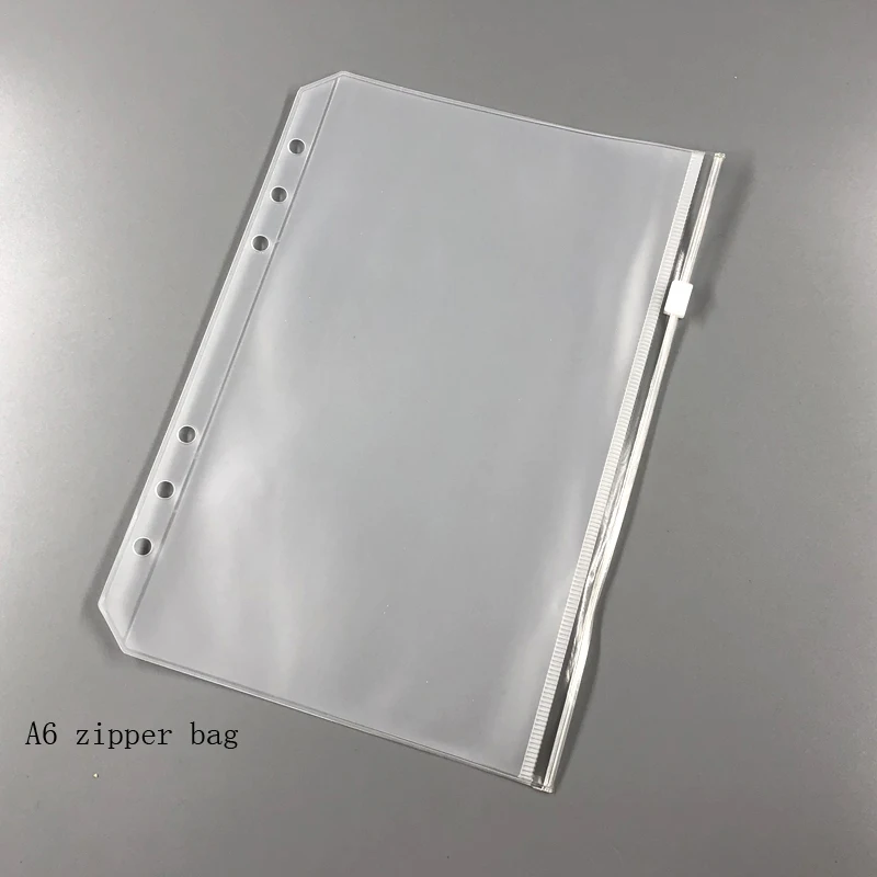 A6 zipper bag Fromthenon милый блокнот сумка для хранения прозрачный ПВХ сумки на молнии аксессуары для планировщика для Filofax 6 отверстий мешочек дневник канцелярские принадлежности - Цвет: A6 zipper bag