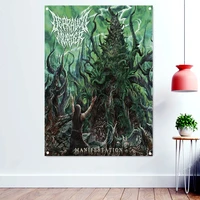 manifestaion death metal artist flags decorative banners bloody horror art skull tapestry rock band poster wall hanging cloth