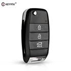 Сменный Чехол KEYYOU с 3 кнопками для Kia K2, K3, K5, Carens, Cerato, Forte, чехол для автомобильного брелка, корпус для дистанционного ключа, складной чехол