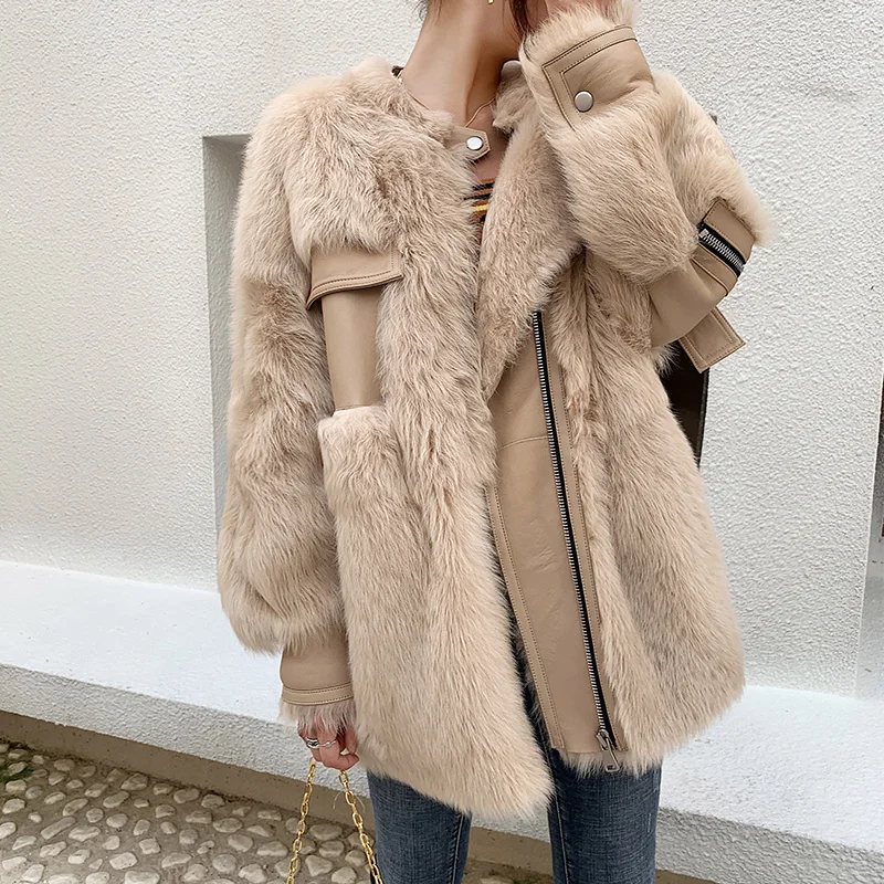 

Куртка женская из натуральной шерсти, зимняя одежда 2020, корейское пальто из 100% натурального меха, винтажные двусторонние меховые Топы Hiver 8007