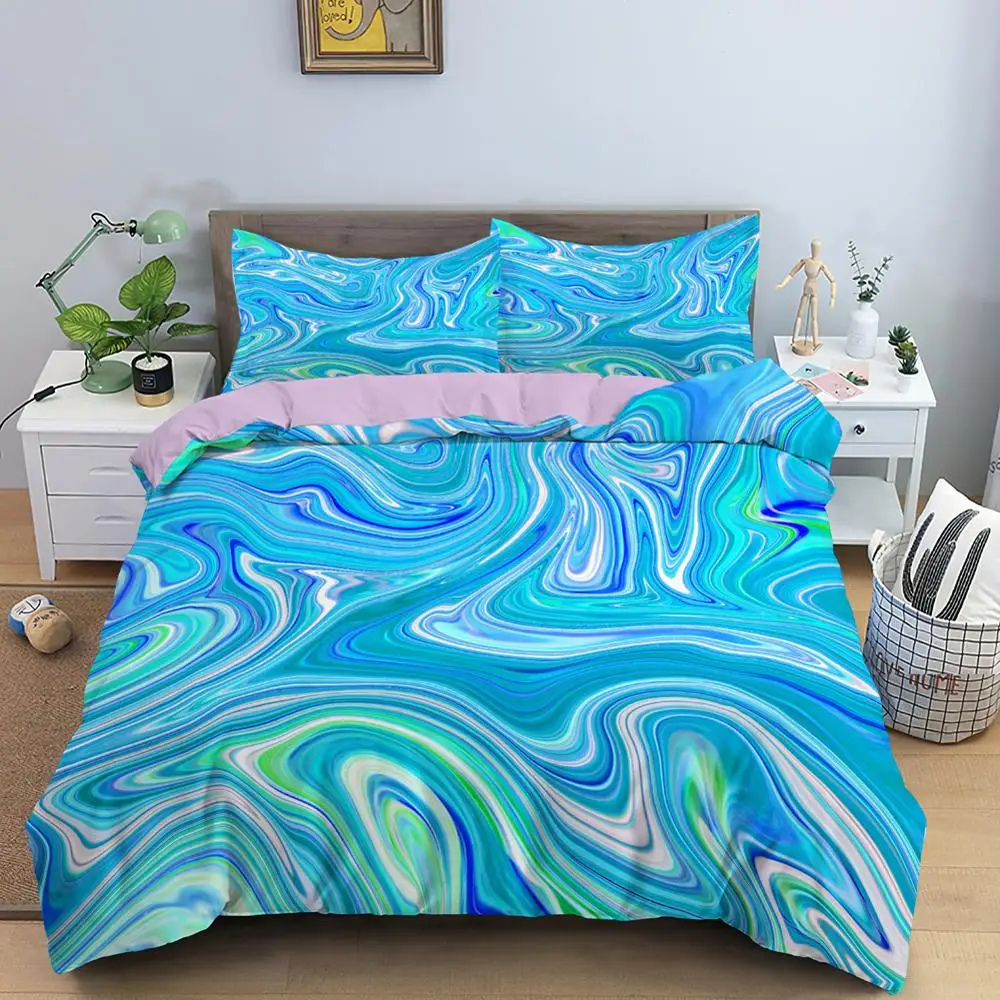 

3D Digital Duvet Cover Water Color Marble Printed Bedding Set Comforter Cover Kids Adult Bedding Set for Winter US/EU/AU Size