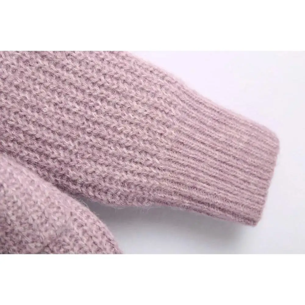 

Sweater Vintage Casual femme vetement ropa mujer 2021 New Women Knit Cardigan V-neckline Long Sleeves Pockets