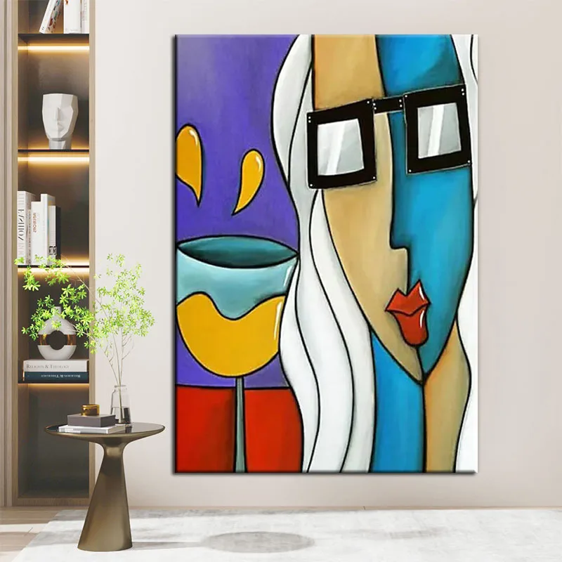 

100%Hand Painted Nordic Oil Painting on Canvas Figures Abstract for Living Room Home Wall Art Pictures Decoration Christmas Gift