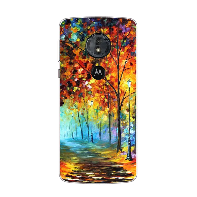 For Motorola Moto g6 play Case Silicon Full flower Painting Soft TPU Back Cover for plus protect Phone bags |