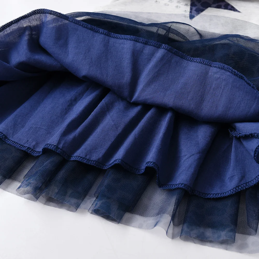 VIKITA Girls Autumn Winter Dress Children Star Clothes Birthday Party Tulle Dresses Kids Girl Casual Vestidos Girl Sweater Dress