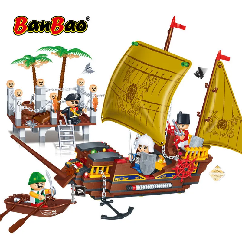 Boat Обучающие строительные блоки игрушки модель 8707 для детей совместима с