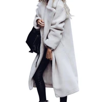 wholesales long coat warm keeping wear resistant plush women cardigan coat winter outerwear for outdoor