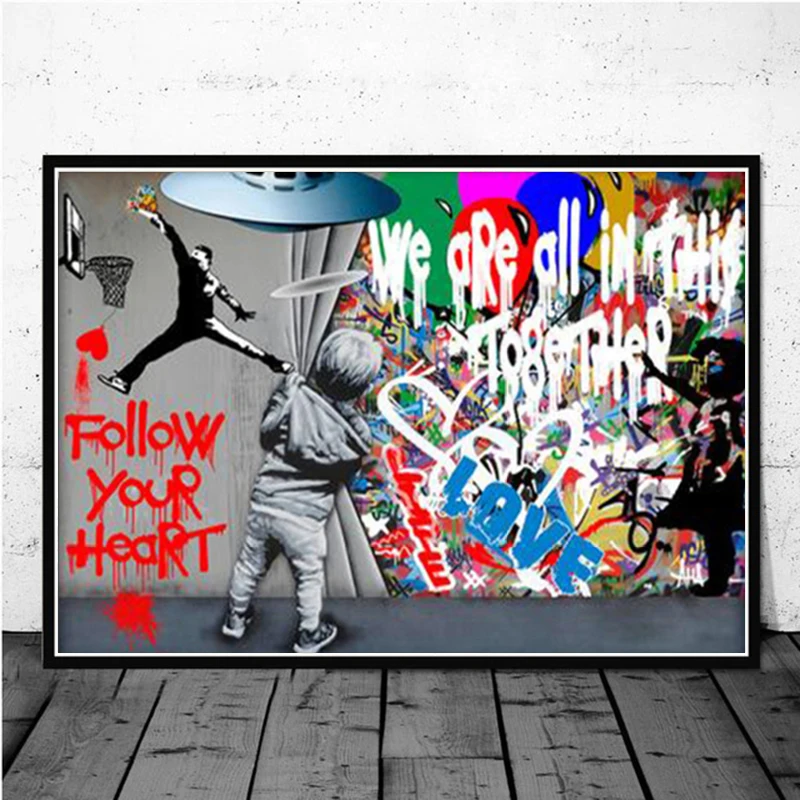 

Абстрактные граффити любовь мальчик занавески раскрытые холст картины плакаты и принты настенные картины для гостиной Декор Куадрос