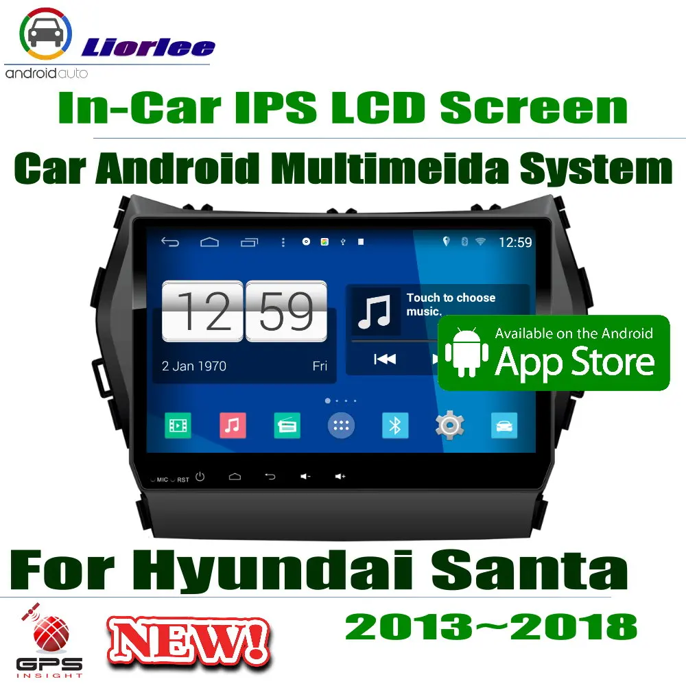 Автомобильный Android плеер 9 "IPS ЖК экран для Hyundai Santa Fe (DM NC) 2013 ~ 2018 Φ AMP BT SD USB AUX