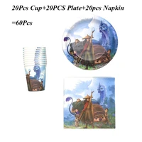 4060 pcs cartoon raya and the last dragon birthday party decorations paper 20 cup 20 plate 20 napkin disposable tableware sets