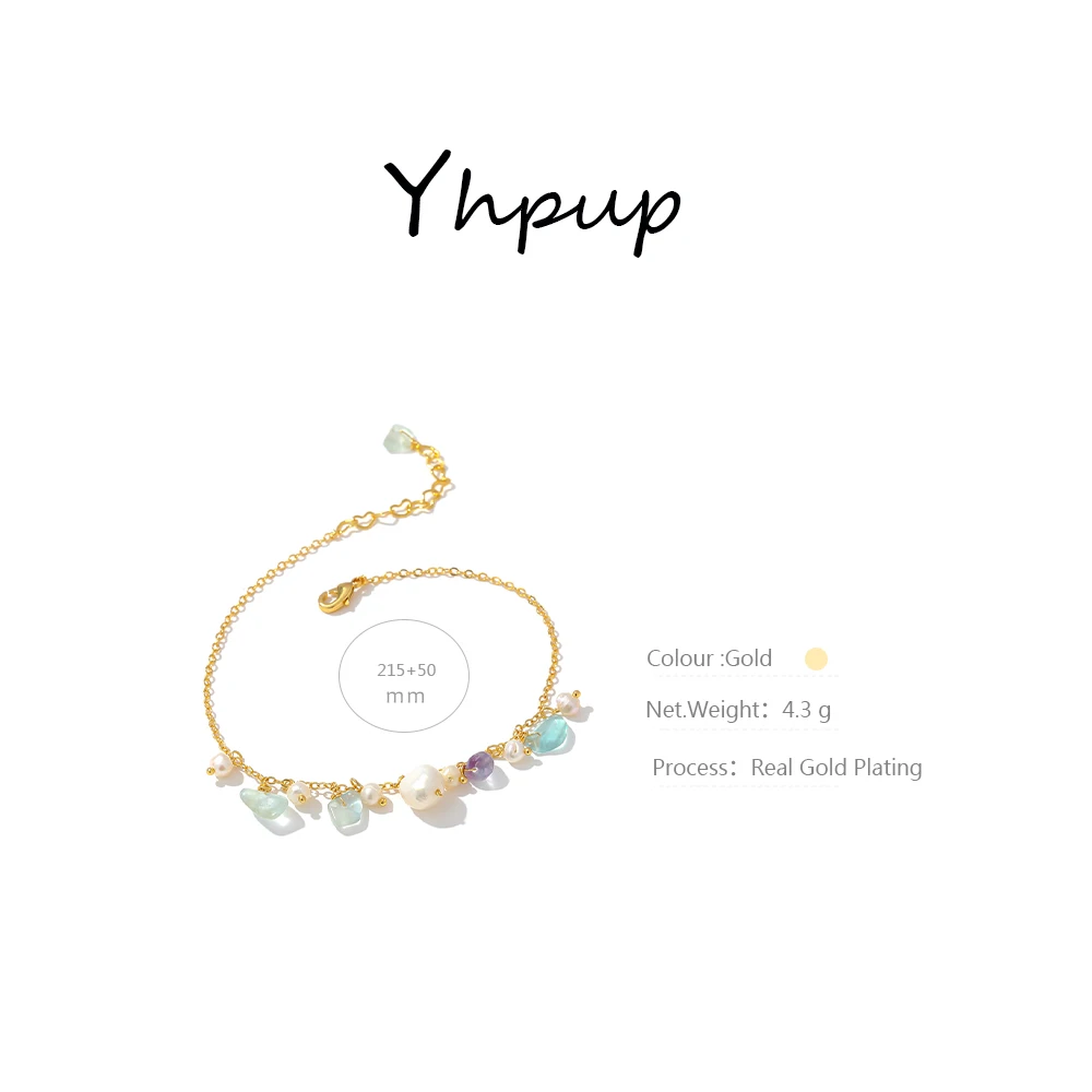 Женский ножной браслет Yhpup с натуральным камнем изысканная цепочка на ногу из 2021