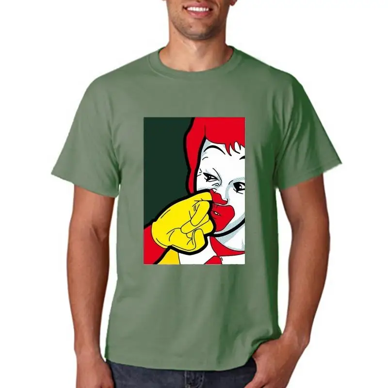 

New Ronald Mcdonald Nose Picking Clown Parody Funny Pop Art Mens Tshirt Tee Top Al73 Cotton Short Sleeve Tee Shirt