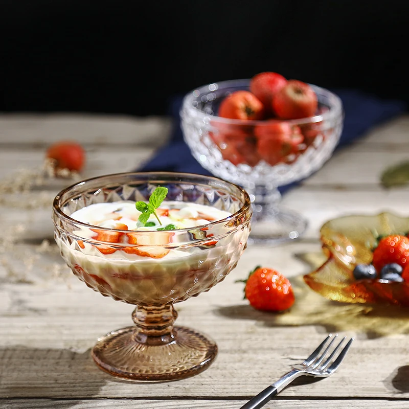 Винтажный бокал для тиснения мороженого 300 мл чашка смузи сок питьевое