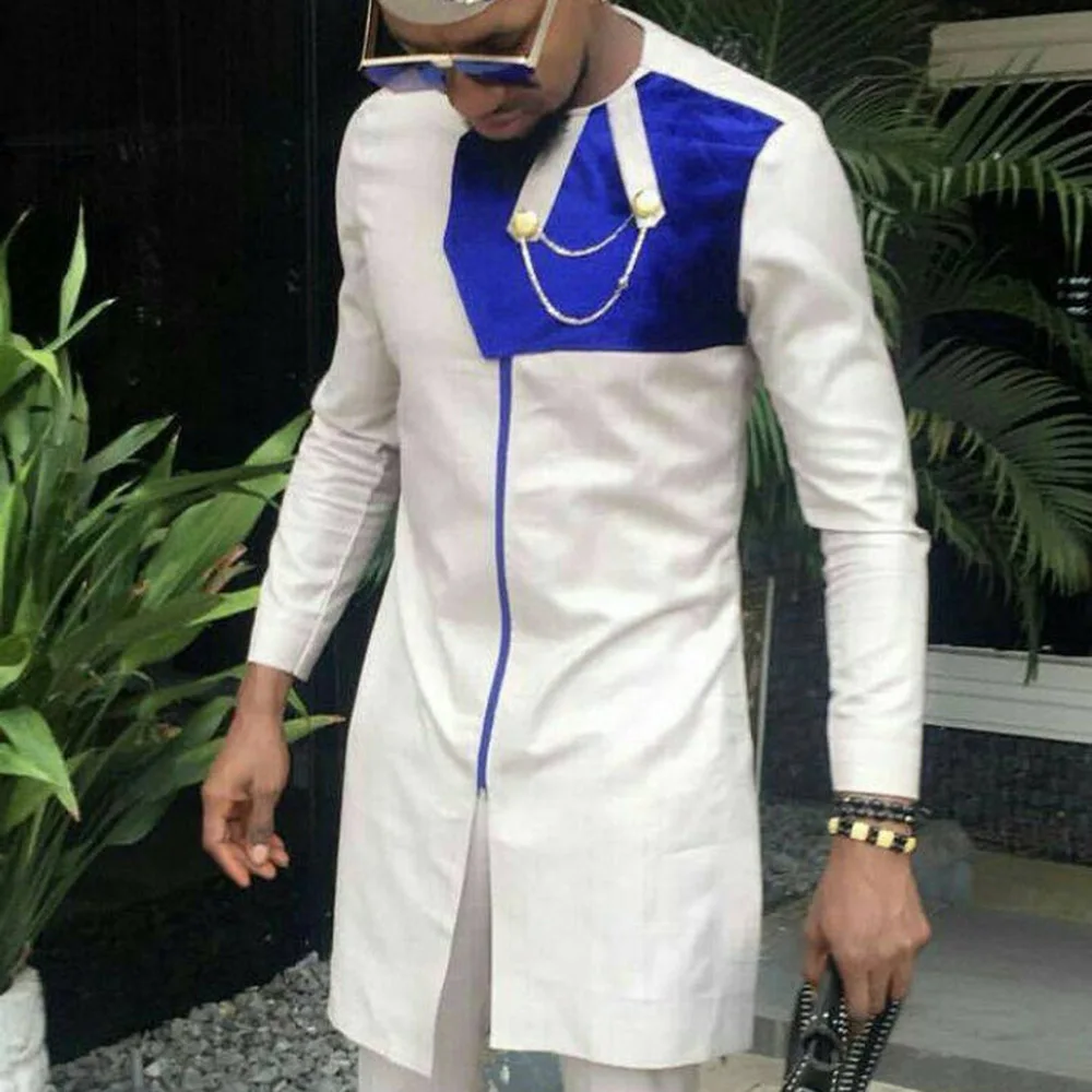 Африканская одежда для мужчин Дашики цветная футболка с длинным рукавом топы