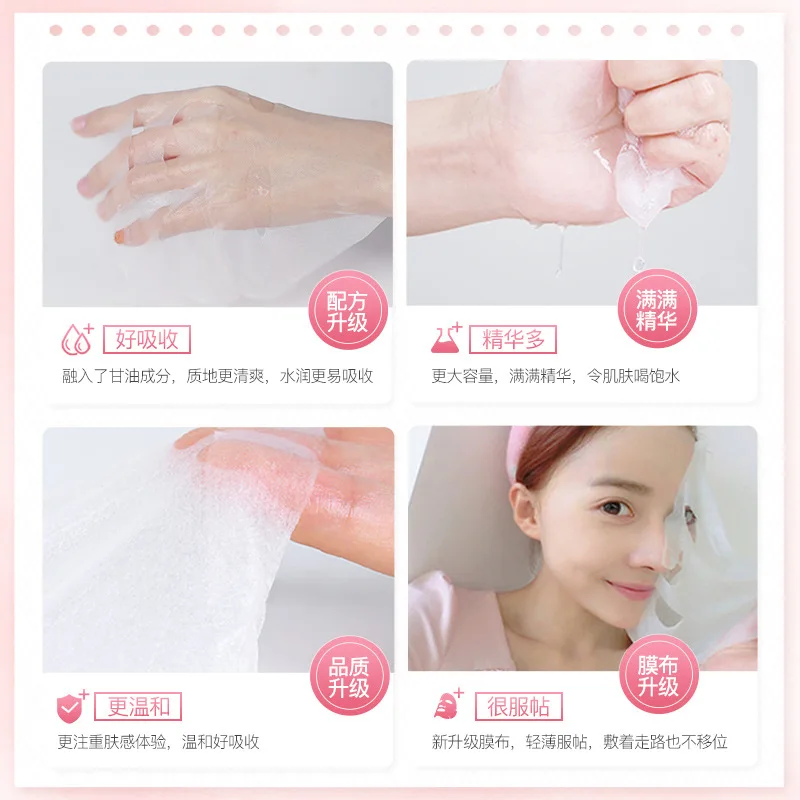 

5pcs Soothing Moisturizing Hydrating Facial Mask Balancing Water Oil Alleviating Dry Skin Rose Mask Female Beauty Skin Care