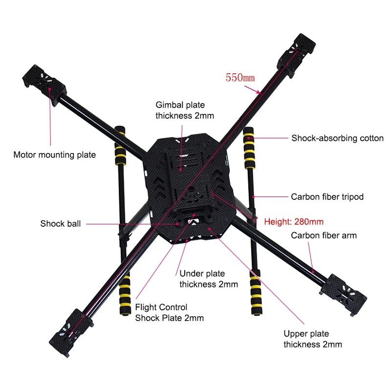 DIY FPV drone quadcopter F550 рама из чистого углеродного волокна комплект планера колесная