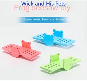 Hamster Frog Seesaw Molar Small Toys Wooden Springboard Seesaw Hamster Cage Supplies Small Hamster Toys Guinea Pig Toys For Pets