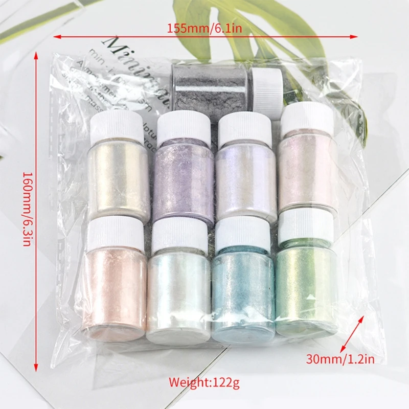 

9 Colors Mica Powder Pigment Epoxy Resin Dye Natural Powder Pigments for DIY Slime Adhesive Pigments Bath Bomb Dyes