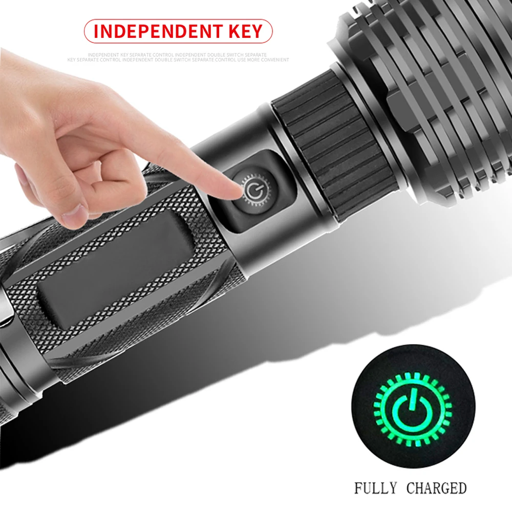 

USB Rechargable Led flashlight XHP70.2 LED Torch Bicycle Light waterproof 3 Modes adjustable Use 18650 26650 battery