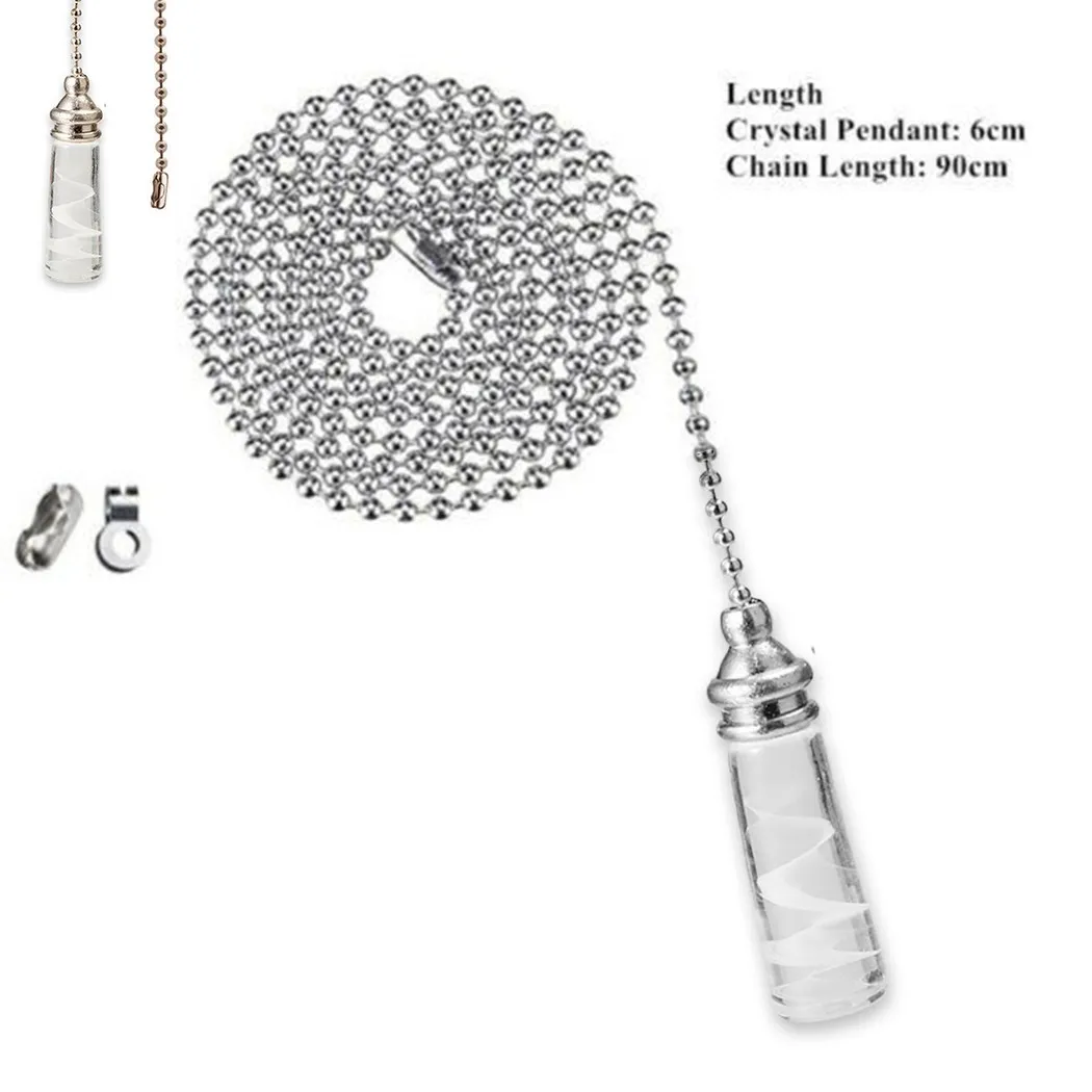 

Bathroom Ceiling Light Switch Pull Cord String Crystal Handle Decor W/Connector Clearly Cylindrical Crystal Ball Lights String