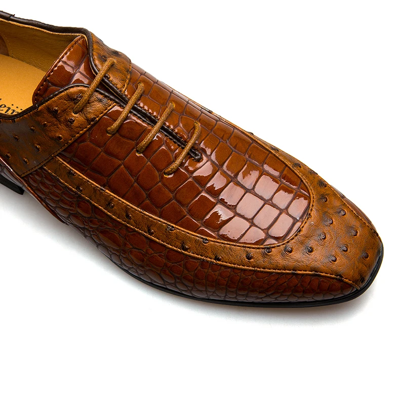 Классические Кожаные мужские классические туфли MEIJIANA Ace коричневые оксфорды для