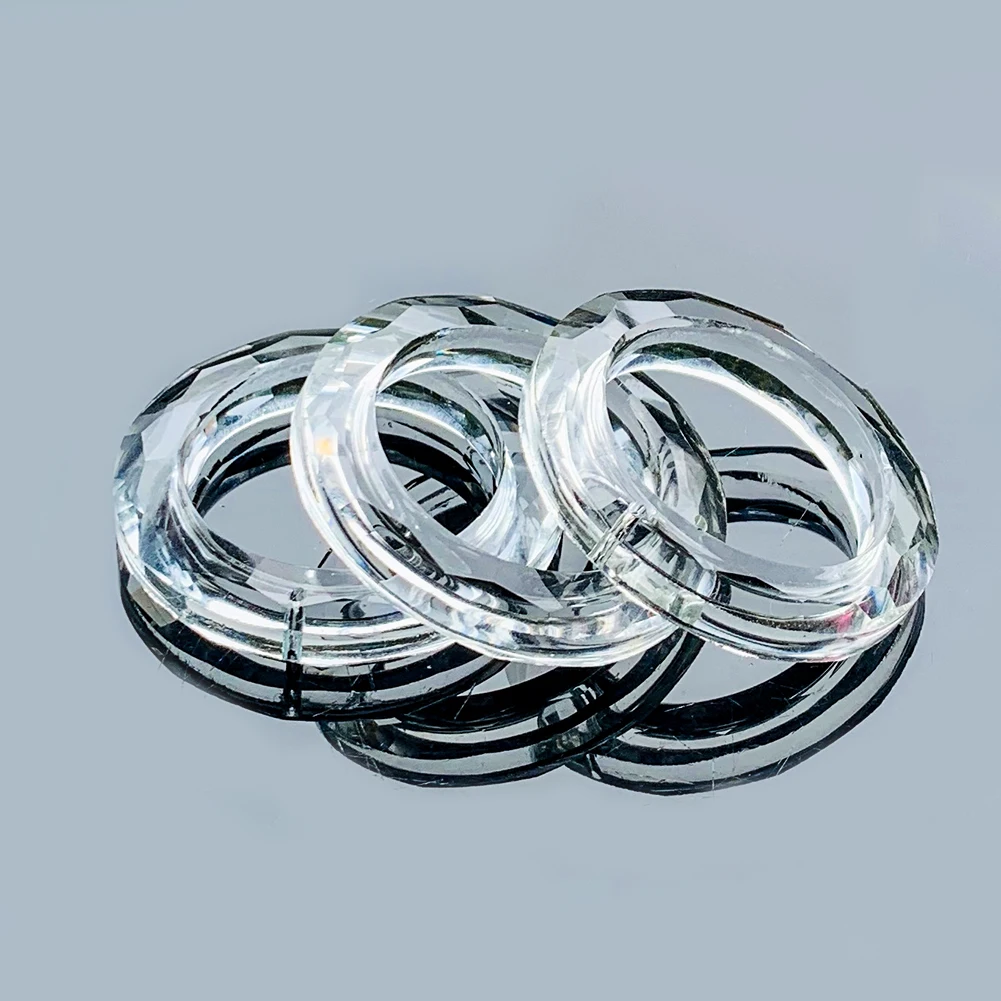 2PCS 50MM Clear Ring Circle Crystals Pendants Glass Suncatcher Chandelier Prisms Parts Drops Light Accessories | Лампы и освещение