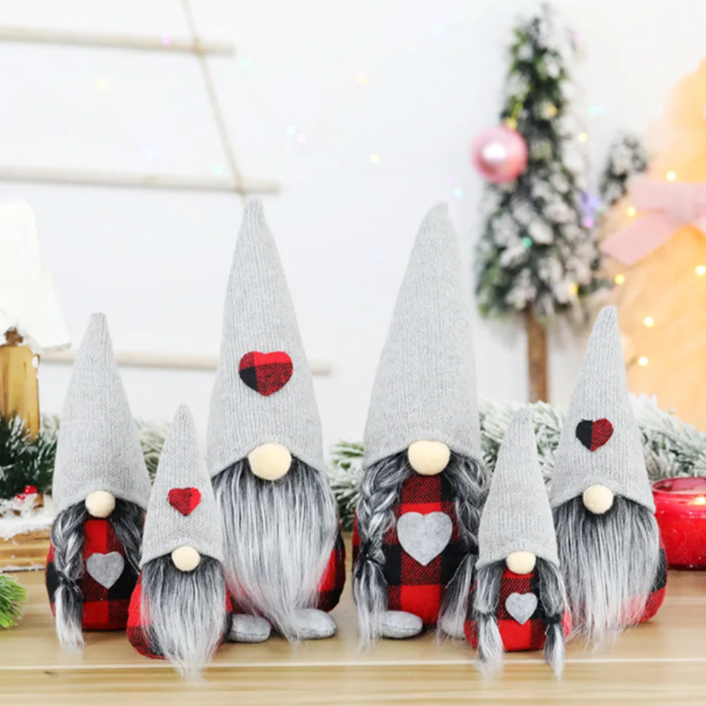 Рождественские Подвески для кукол без лица Скандинавская красная решетка