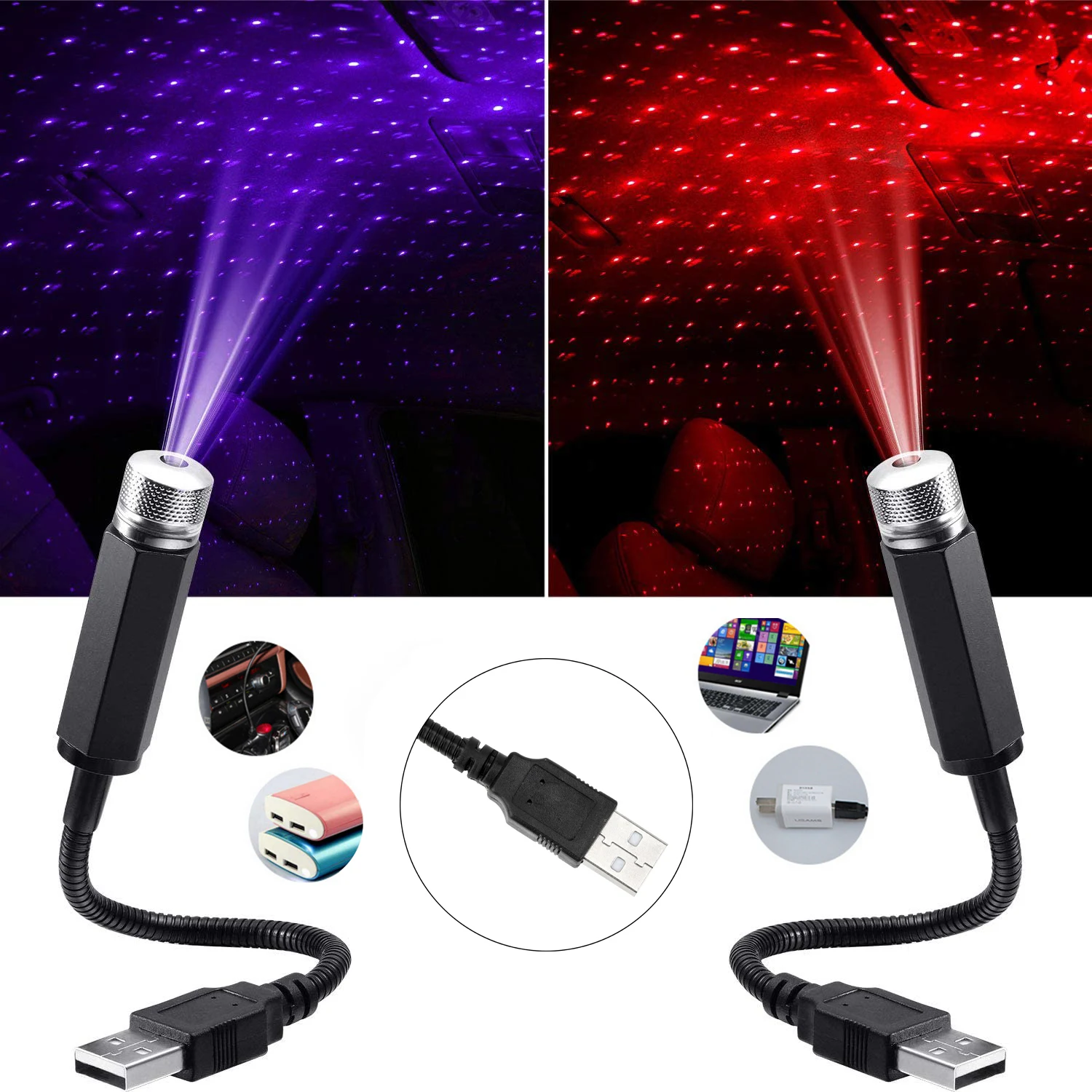 

Романтический светодиодный Звездный ночник, атмосферная лампа для автомобиля, Гипсофила, лампа-проектор, украшение для потолка на крышу ав...