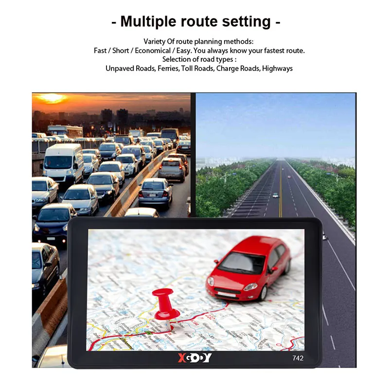 Фото Gps-навигатор Xgody, 7 дюймов, 256 м + 8 Гб, для грузовика, автомобильный Gps-Автомобильный навигатор, спутниковая навигация, сенсорный экран, бесплат... №5