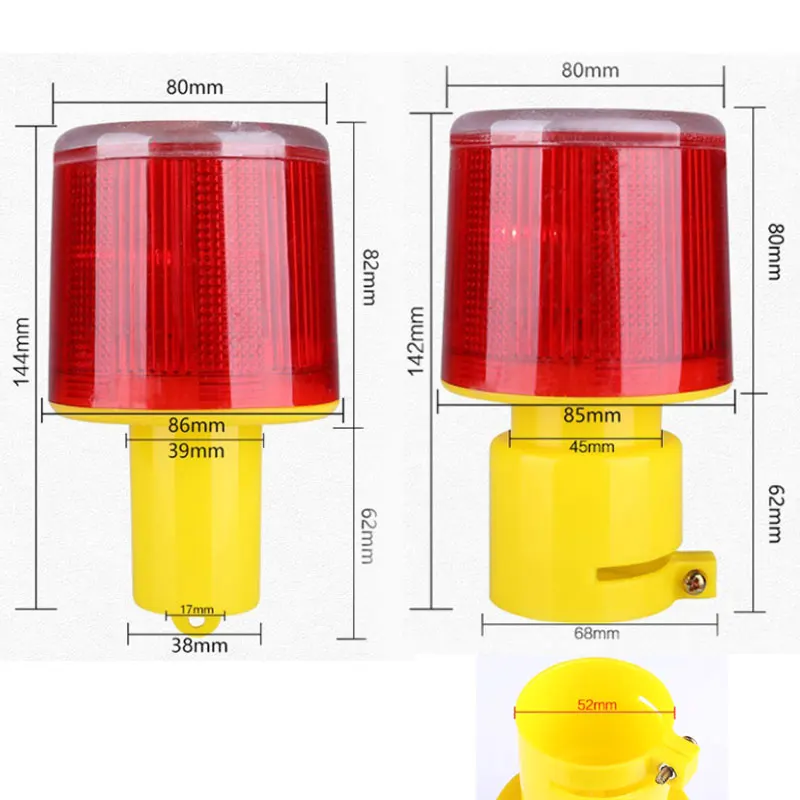 

Solar LED Red Emergency Light Flash Indicator Lamp Traffic Tower Beacon Safety Signal