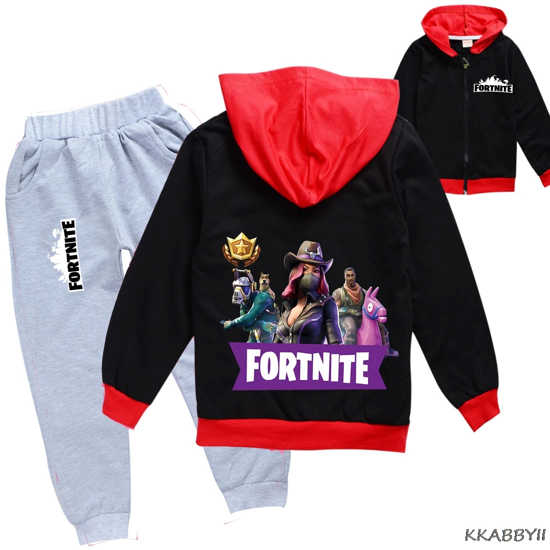 Одежда для мальчиков, с капюшоном, с принтами персонажей костюм Fortnites Дети Аниме толстовки с капюшоном с принтом в виде персонажей из мультфильма Топы + брюки, комплект одежды из 2 предметов, спортивный костюм