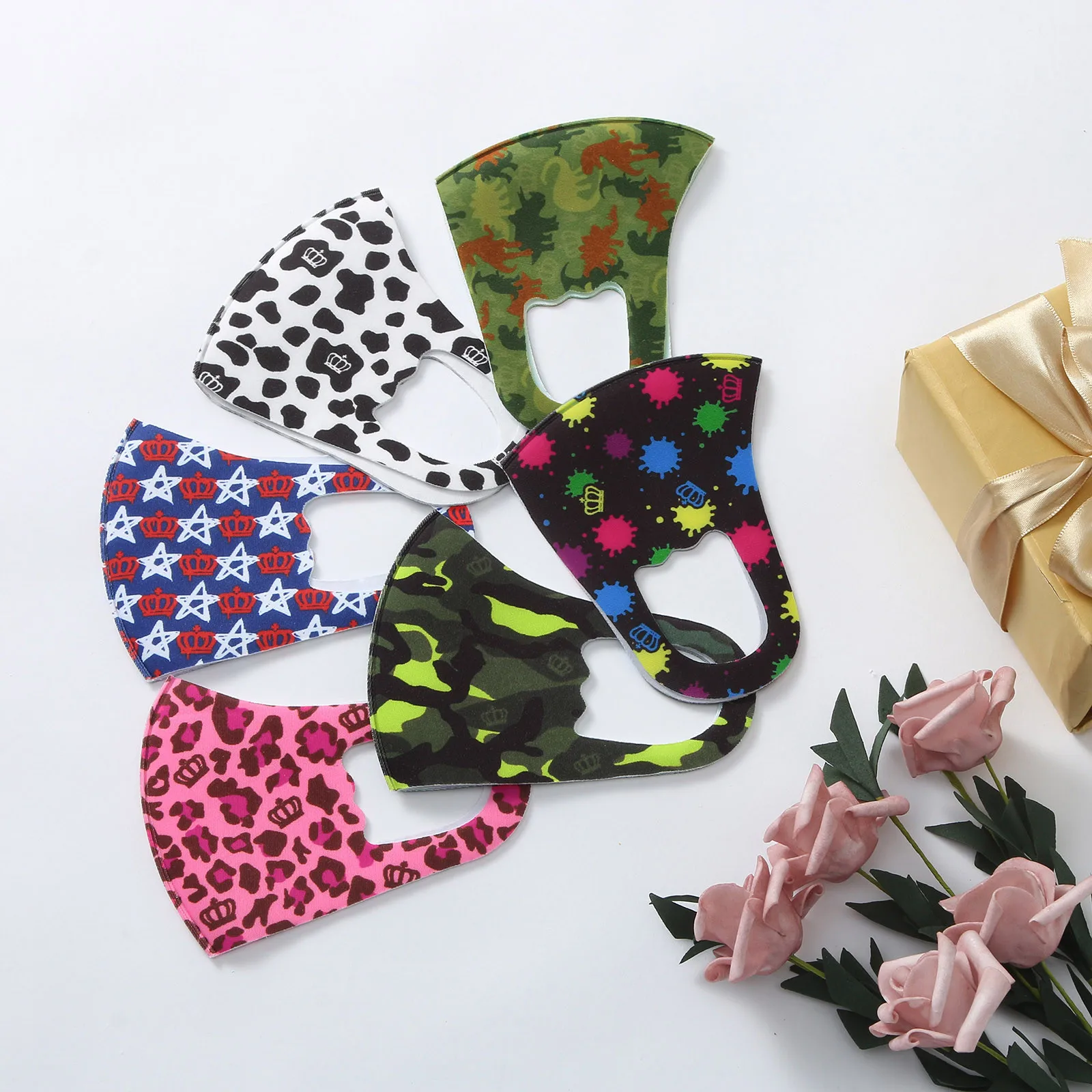 

Lovely Cartoon Masks Children Reusable Face Mask Pink Filters Mouth Mask Child Washable Mascarillas Mascara Mouth Caps Kids 6pcs