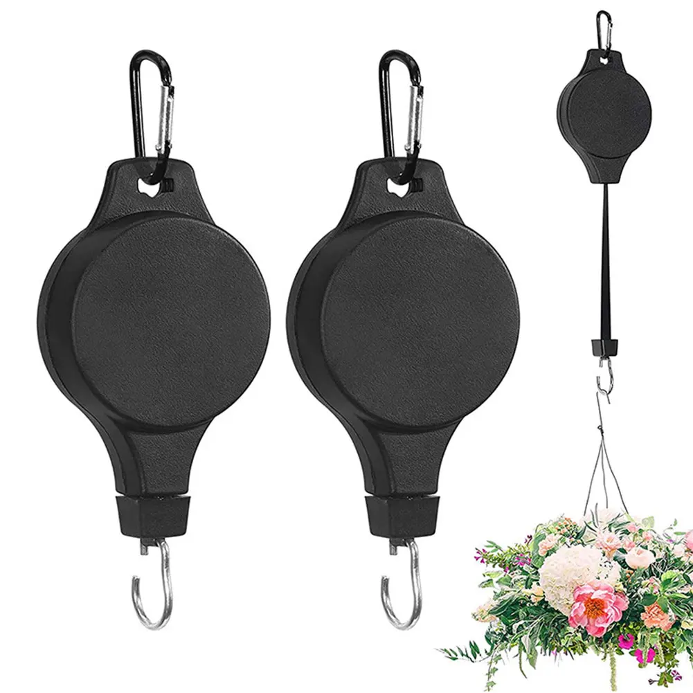 

4pcs/pack For Garden Balcony Indoor Outdoor Heavy Duty Birds Feeder Hanger Hanging Basket Retractable Flower Pots Plant Pulley
