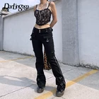 Джинсы женские джинсовые с низкой посадкой, на молнии, в стиле панк